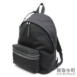 Saint Laurent City Backpack Black Canvas Leather